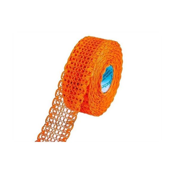 Dekor szalag hálós, csipkés 40mm x 10m - Narancs