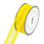 Dekor szalag hálós, csipkés 35mm x 9,1m - Citrom