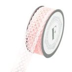 Dekor szalag hálós, csipkés 35mm x 9,1m - Rózsaszín