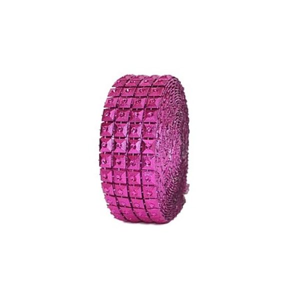 Strassz szalag 3cm/4,57m - Ciklámen