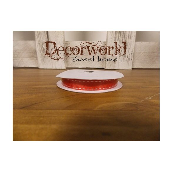 Dekorációs szalag piros-fehér 10mm/10m