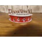 Dekorációs szalag hóemberes piros 15mm/10m