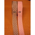 Textil szalag pöttyös szegett szélű 25mm x 5m 2 szín