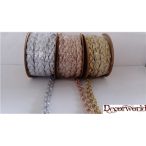 Ezüst, arany , rosegold flitteres zsinor 10mm/5m