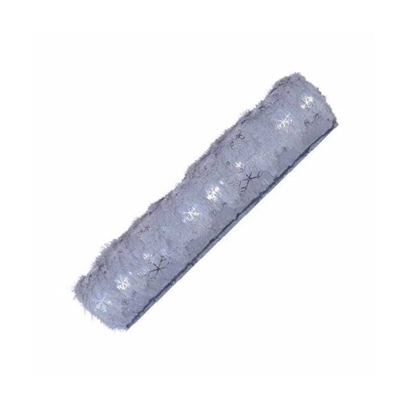 Műszőrme anyag karácsonyi mintás 28cm/3m - Szürke/ezüst