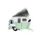 Fenyőfa szállító lakóautó fém 10cm