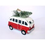 Fenyőfa szállító busz fém 11cm