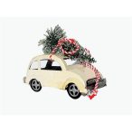 Fenyőfa szállító autó fém 12cm