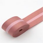   Dekorációs szalag textil 26mm x 9,14m - S.púder bézs/vint. rózsaszín