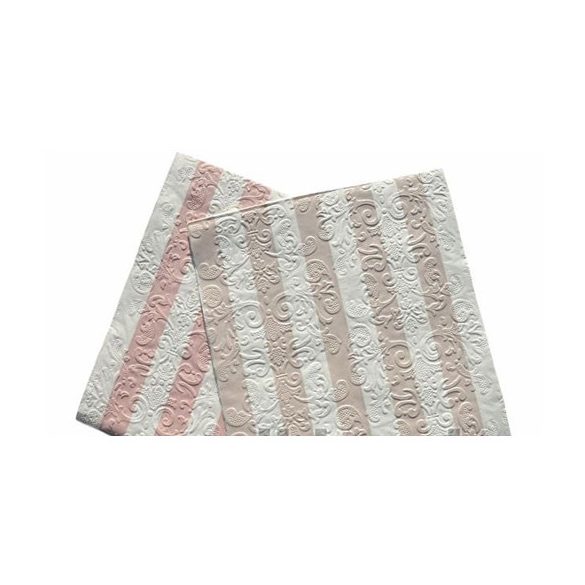 Dombornyomott csíkos luxury papír szalvéta 33x33cm, 3 rétegű - Több színben 20db/csom