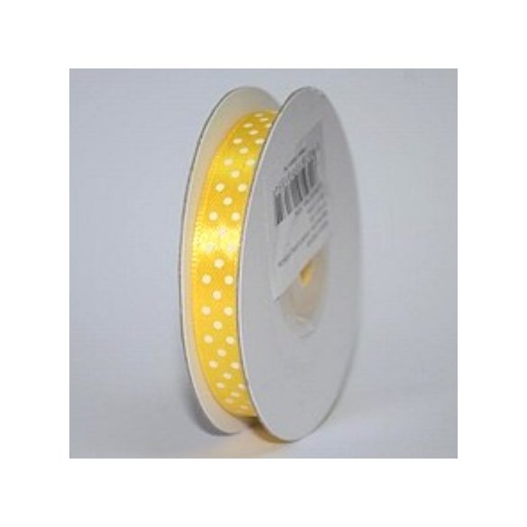 Szatén szalag pöttyös 10mm/22,86m - Citrom