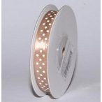 Szatén szalag pöttyös 10mm/22,86m - Bézs