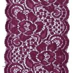 Csipke anyag elasztikus 8 cm x 5 m - Burgundi