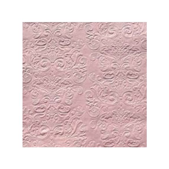 Dombornyomott luxury papír szalvéta 33x33cm 3 rétegű - Púder rózsaszín (20db/csom)