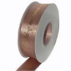   Szatén szalag 25mm x 22,86m "Boldog karácsonyt!" feliratos - Púder