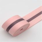   Dekorációs szalag textil 26mm x 9,14m - Rózsaszín/szürke