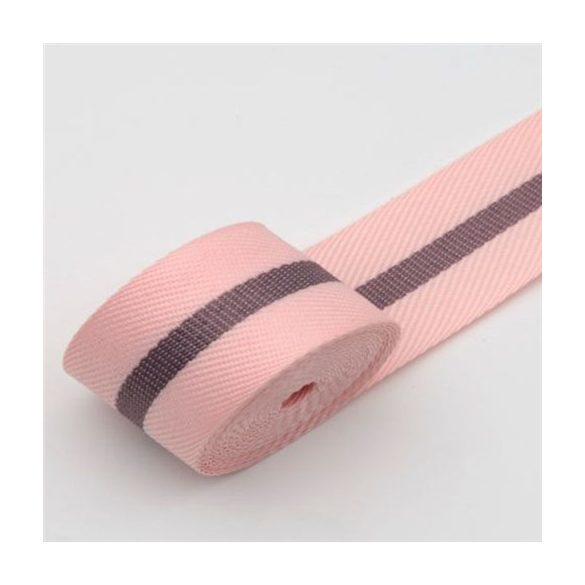 Dekorációs szalag textil 26mm x 9,14m - Rózsaszín/szürke