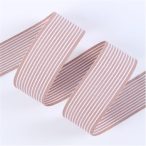 Szalag textil csíkos 28mm x 9,14m - Púder bézs/fehér
