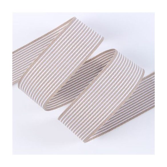 Szalag textil csíkos 28mm x 9,14m - Bézs/fekete