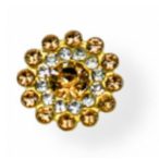 Strasszal kirakott bross csillag alak 14 mm S/10 - Arany