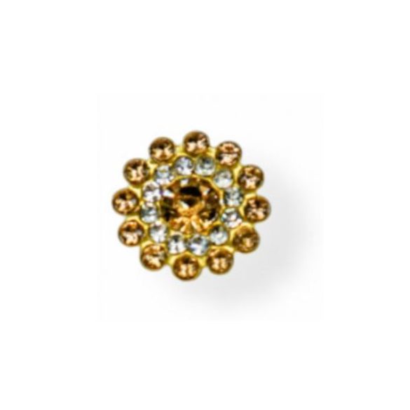 Strasszal kirakott bross csillag alak 14 mm S/10 - Arany