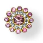   Strasszal kirakott bross csillag alak 14 mm S/10 - Rózsaszín