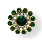   Strasszal kirakott bross csillag alak 14 mm S/10 - Smaragd zöld
