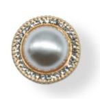   Strasszal kirakott bross kerek alak 26 mm S/10 - Fehér/Ezüst/Arany