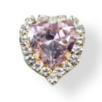 Strasszal kirakott bross szív alak 14 mm - Rózsaszín S/10