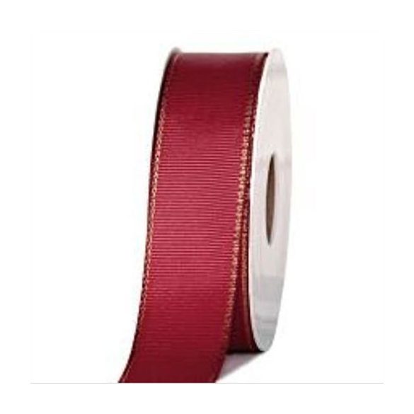 Ripsz szalagok aranyszélű 25mm/10m - Bordó/arany