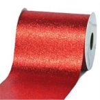 Dekor textil szalag gliteres 100mm x 10m - Piros