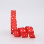 Textil szalag szivecskés 25mm/30,175m - Piros