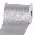 Dekor textil szalag gliteres 100mm x 10m - Fehér