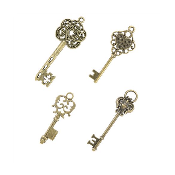 Kulcs vintage stílusú 22mmx56mm, 21mmx60mm, 17mmx48mm, 16mmx58mm (4db/csom)