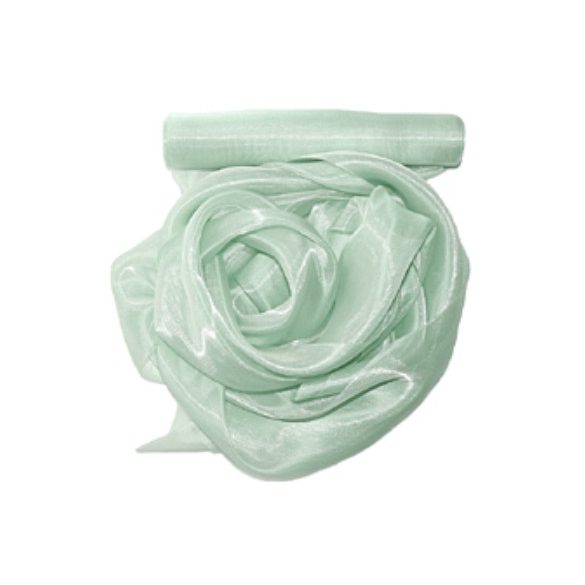 Szatén-organza 25cm/10m - vintage zöld