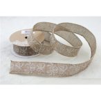 Mintás juta szalag esküvői 3,8cm x 6,4m két féle