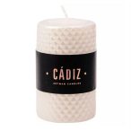 Henger gyertya "Cádiz" 10,5x7cm - Fehér