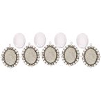 Fém medál lencsével ovális, 30x40 mm - Ezüst /DB