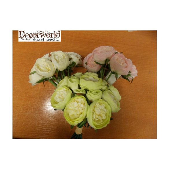 Peónia csokor 22cm - Több szín