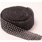 Strassz tekercs 2 cm x 3 m (4 soros) - Fekete