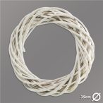 Vessző koszorú 25 cm - Fehér