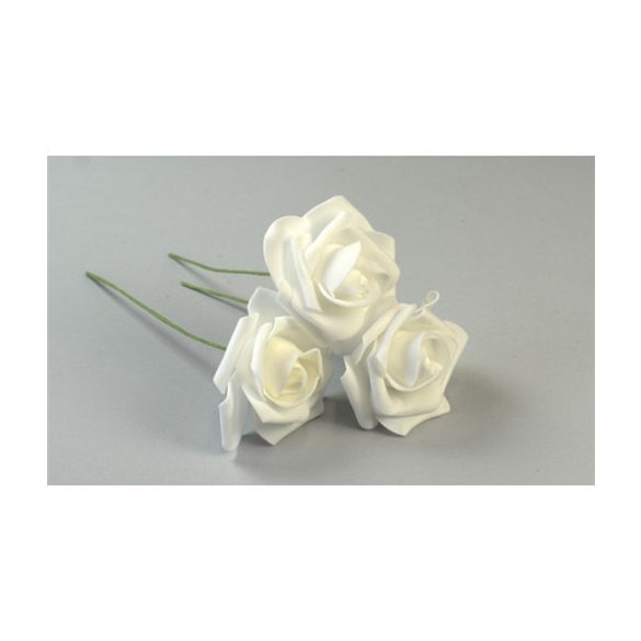 Rózsa polifoam 7cm - Fehér (50db/csom.)