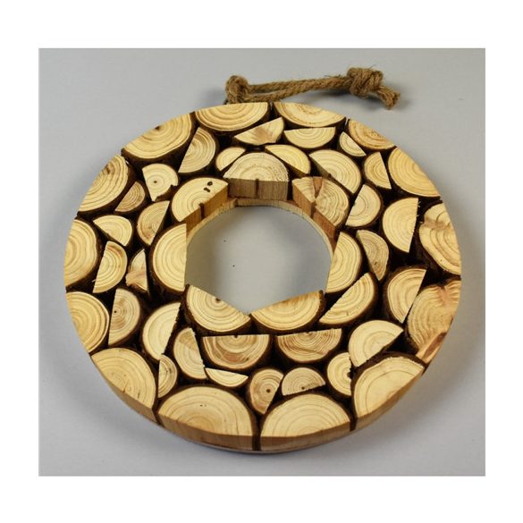 Koszorú fa szeletekből 25x2,5cm - Natúr