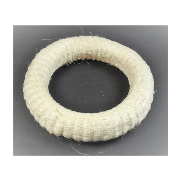 Szizállal bevont széna koszorúalap 20cm - Fehér