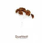 Szatén rózsacsokor barna 12db/csok.