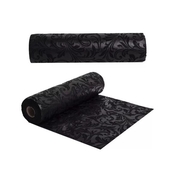 Dekor csomagolóanyag, Non-Woven, Inda mintás 25cm/10m - Fekete