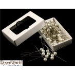 Dísztő gyöngyös 8mm - Fehér S/80