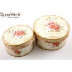 Bád. kördoboz R.szín rózsa 17x9cm