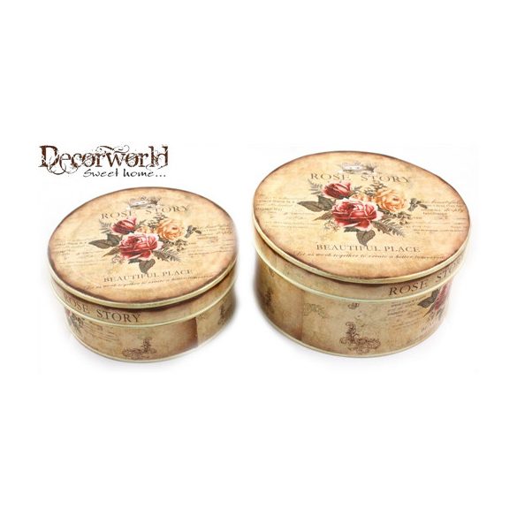 Bád. kördoboz bazsarózsás 17x8,5cm