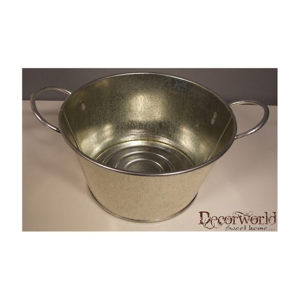 Bádog dézsa+fül fémszinű 15cmx8,5cm